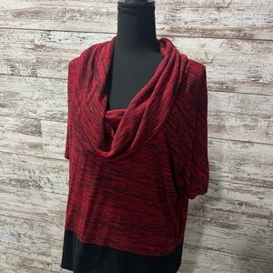 Red and black sweater from fashion bug in a 1X size. Good condition